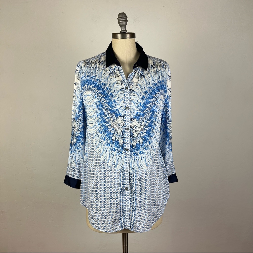 Basler White Patterned Button Down Shirt